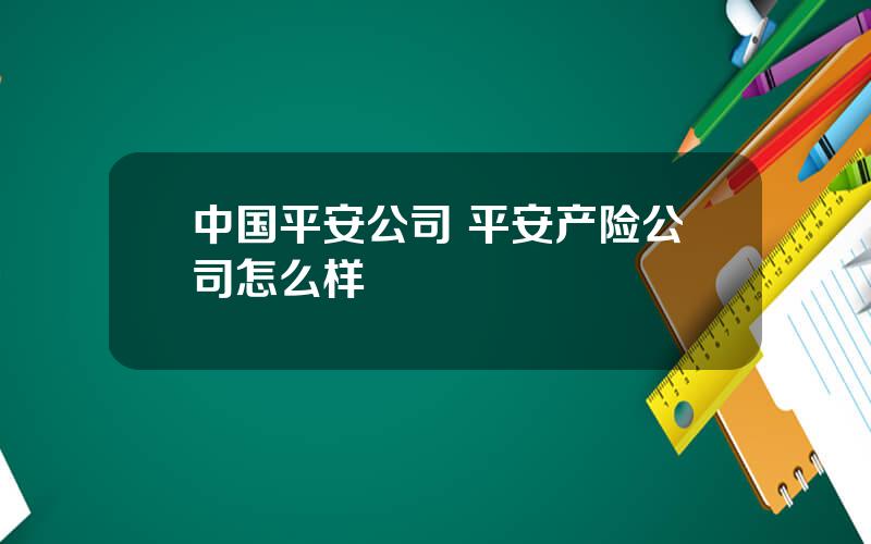 中国平安公司 平安产险公司怎么样